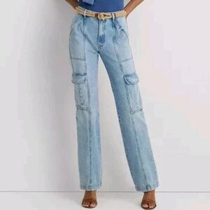 Lauren Ralph Lauren High Waisted Cargo Straight Jeans Size 2. NWT
